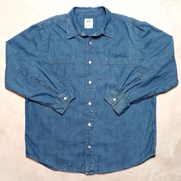 Levi Strauss Denim Shirt Men’s 2XL Western Modern Fit Cowboy Rodeo - Picture 1 of 8